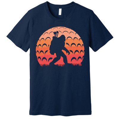 Vintage Retro Bigfoot Golf Golfer Sasquatch Premium T-Shirt