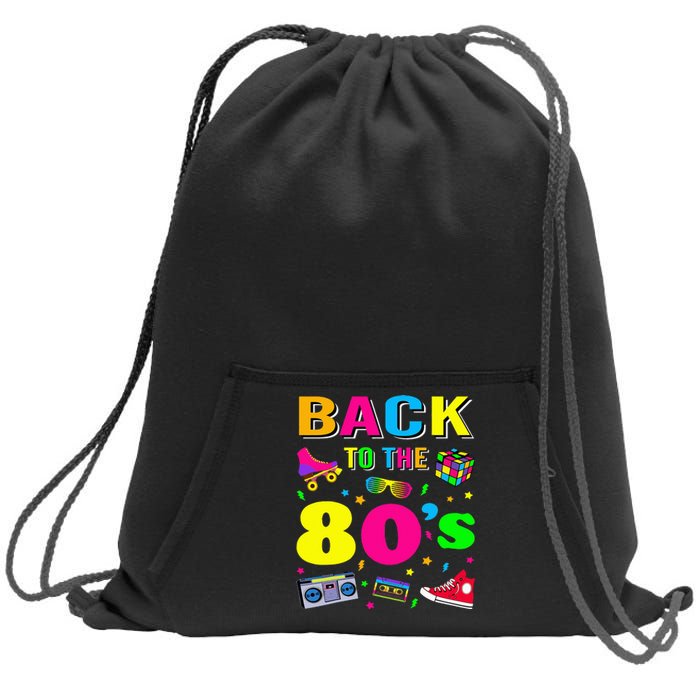 Vintage Retro Back To 80's Graphic Design Sweatshirt Cinch Pack Bag