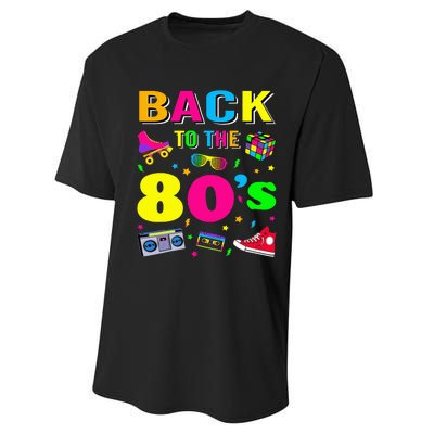 Vintage Retro Back To 80's Graphic Design Performance Sprint T-Shirt