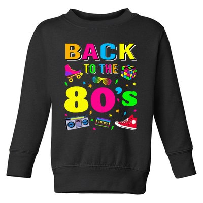 Vintage Retro Back To 80's Graphic Design Toddler Sweatshirt