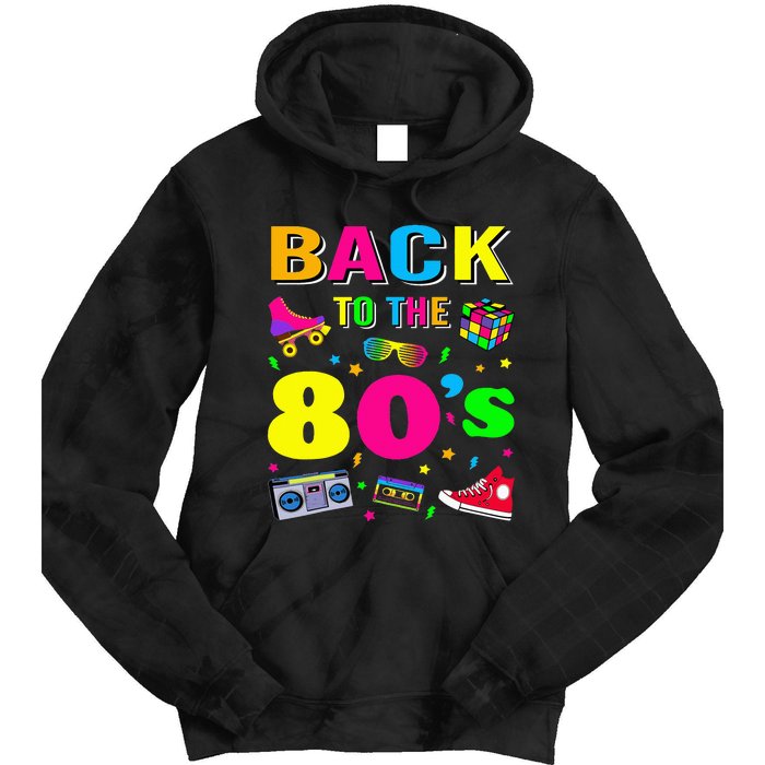 Vintage Retro Back To 80's Graphic Design Tie Dye Hoodie