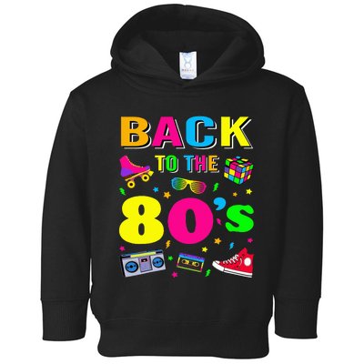 Vintage Retro Back To 80's Graphic Design Toddler Hoodie