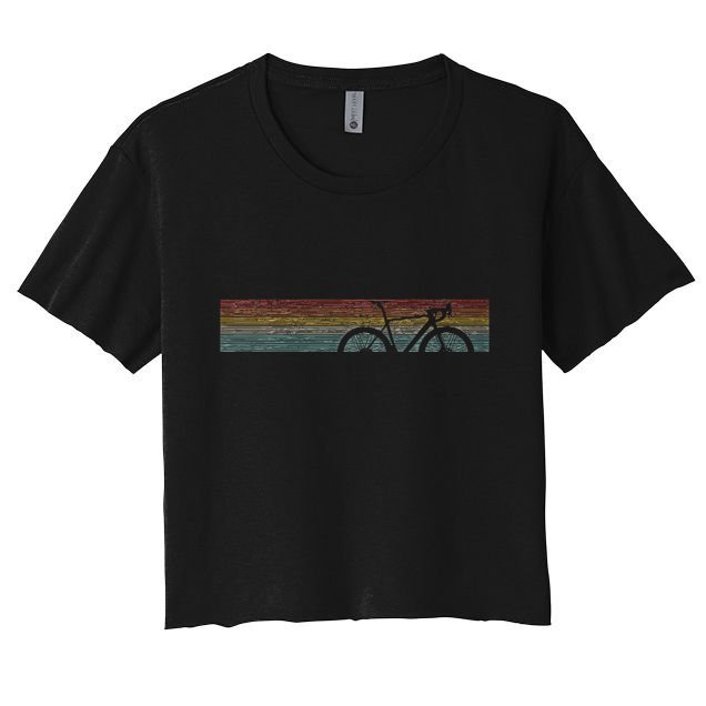 Vintage Road Bike Fixie Bicycle Road Cyclist Retro Cycling Crop Top