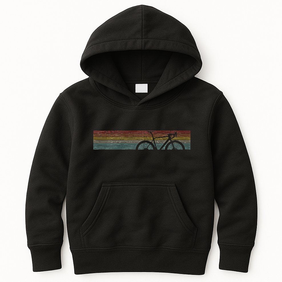Vintage Road Bike Fixie Bicycle Road Cyclist Retro Cycling Kids Hoodie