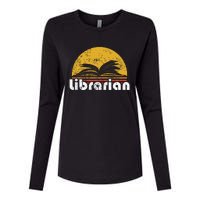 Vintage Reading Book Librarian Retro Sunset Gift Womens Cotton Relaxed Long Sleeve T-Shirt