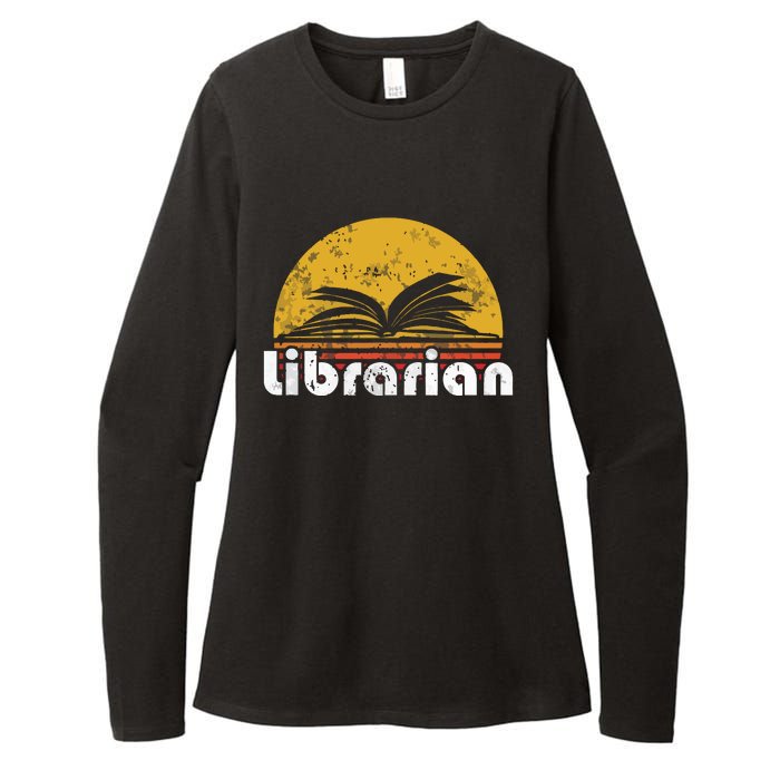 Vintage Reading Book Librarian Retro Sunset Gift Womens CVC Long Sleeve Shirt