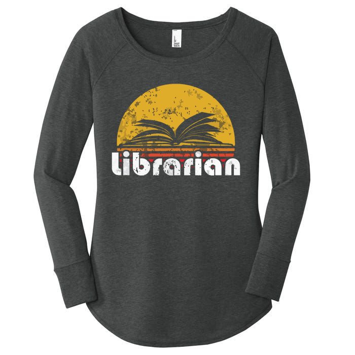 Vintage Reading Book Librarian Retro Sunset Gift Women's Perfect Tri Tunic Long Sleeve Shirt