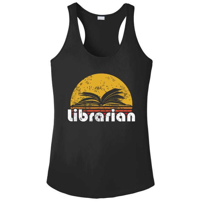 Vintage Reading Book Librarian Retro Sunset Gift Ladies PosiCharge Competitor Racerback Tank