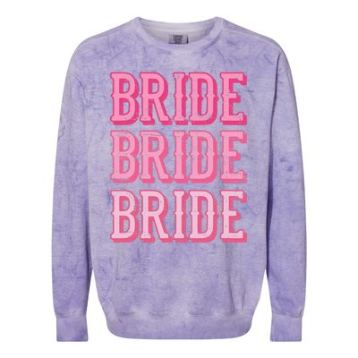 Vintage Retro Bride Rodeo Cowgirl Bachelorette Party Wedding Colorblast Crewneck Sweatshirt