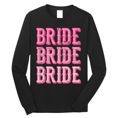 Vintage Retro Bride Rodeo Cowgirl Bachelorette Party Wedding Long Sleeve Shirt