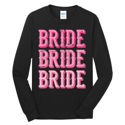 Vintage Retro Bride Rodeo Cowgirl Bachelorette Party Wedding Tall Long Sleeve T-Shirt