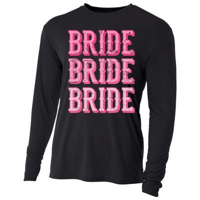 Vintage Retro Bride Rodeo Cowgirl Bachelorette Party Wedding Cooling Performance Long Sleeve Crew