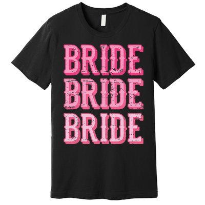 Vintage Retro Bride Rodeo Cowgirl Bachelorette Party Wedding Premium T-Shirt