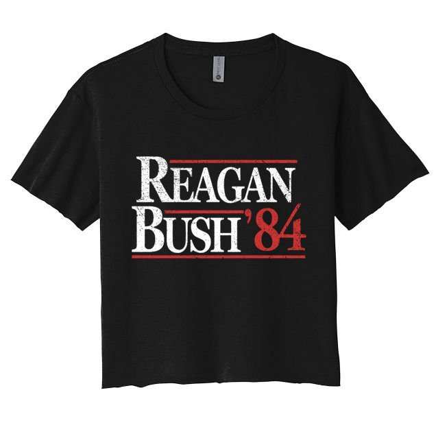 Vintage Reagan Bush 1984 Crop Top