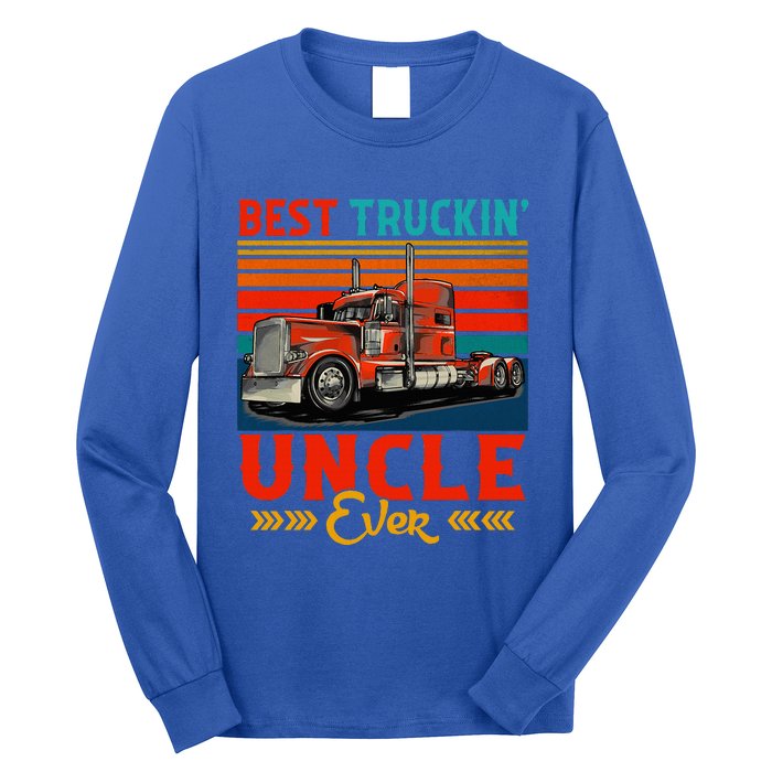 Vintage Retro Best Truckin Uncle Ever Long Sleeve Shirt