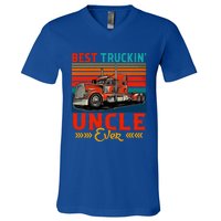 Vintage Retro Best Truckin Uncle Ever V-Neck T-Shirt