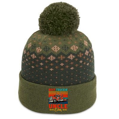 Vintage Retro Best Truckin Uncle Ever The Baniff Cuffed Pom Beanie