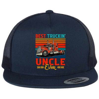 Vintage Retro Best Truckin Uncle Ever Flat Bill Trucker Hat