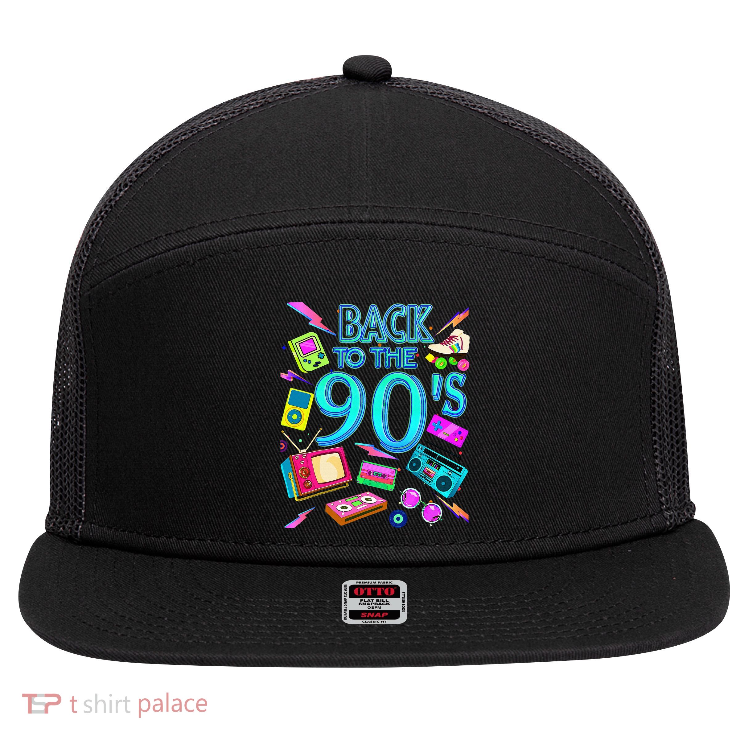 Vintage Retro Back To 90S 7 Panel Mesh Trucker Snapback Hat