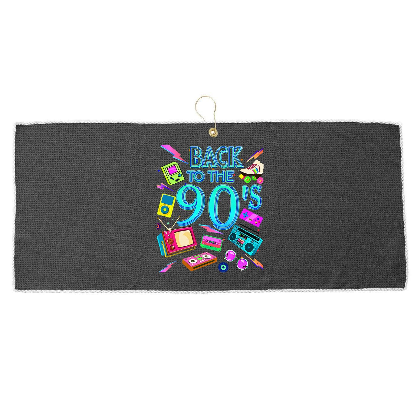 Vintage Retro Back To 90S Large Microfiber Waffle Golf Towel