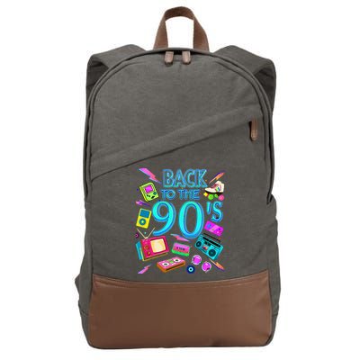 Vintage Retro Back To 90S Cotton Canvas Backpack