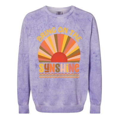 Vintage Retro Bring On The Sunshine Summer Beach Cool Gift Colorblast Crewneck Sweatshirt