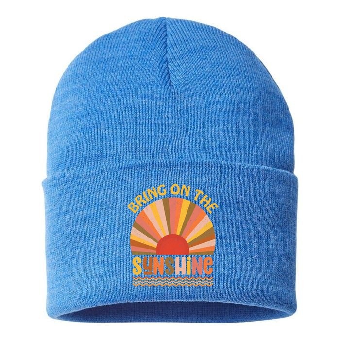 Vintage Retro Bring On The Sunshine Summer Beach Cool Gift Sustainable Knit Beanie