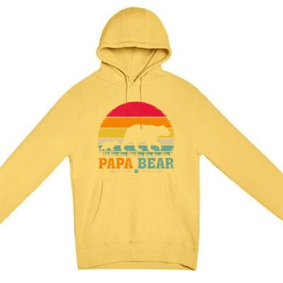 Vintage Retro Bear Animal Lover Papa Bear FatherS Day Gift Premium Pullover Hoodie