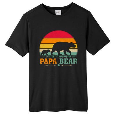 Vintage Retro Bear Animal Lover Papa Bear FatherS Day Gift Tall Fusion ChromaSoft Performance T-Shirt