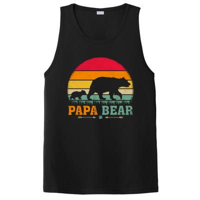 Vintage Retro Bear Animal Lover Papa Bear FatherS Day Gift PosiCharge Competitor Tank