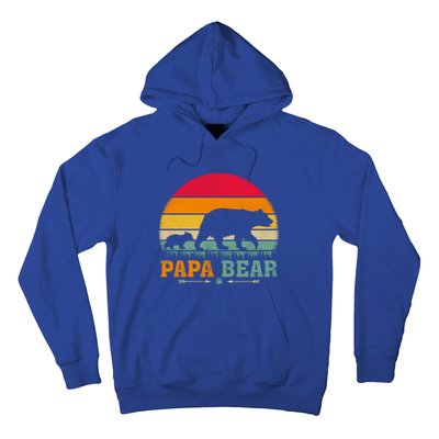 Vintage Retro Bear Animal Lover Papa Bear FatherS Day Gift Hoodie