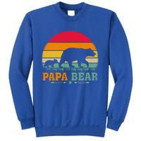 Vintage Retro Bear Animal Lover Papa Bear FatherS Day Gift Sweatshirt