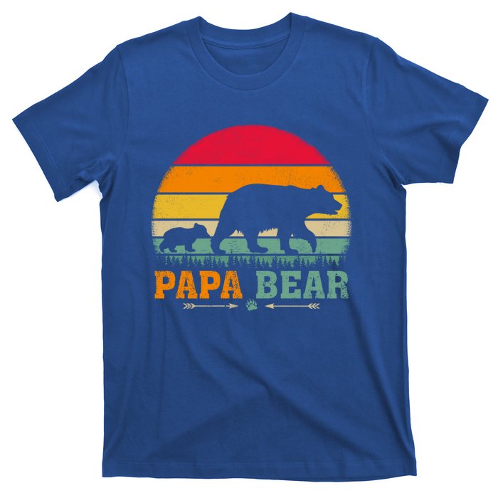 Vintage Retro Bear Animal Lover Papa Bear FatherS Day Gift T-Shirt