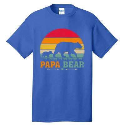 Vintage Retro Bear Animal Lover Papa Bear FatherS Day Gift Tall T-Shirt