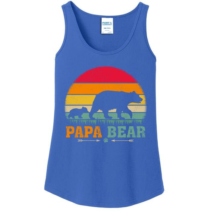 Vintage Retro Bear Animal Lover Papa Bear FatherS Day Gift Ladies Essential Tank