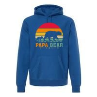 Vintage Retro Bear Animal Lover Papa Bear FatherS Day Gift Premium Hoodie