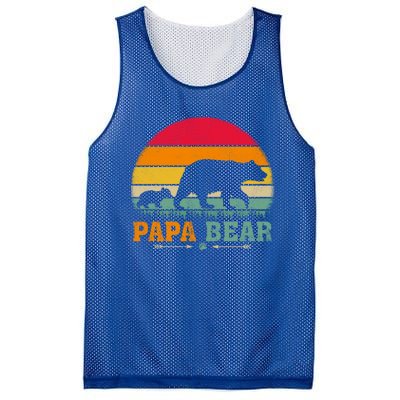 Vintage Retro Bear Animal Lover Papa Bear FatherS Day Gift Mesh Reversible Basketball Jersey Tank