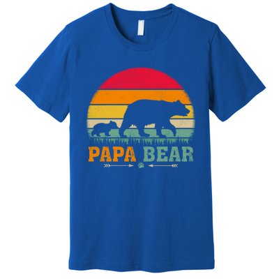 Vintage Retro Bear Animal Lover Papa Bear FatherS Day Gift Premium T-Shirt