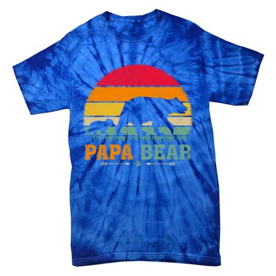 Vintage Retro Bear Animal Lover Papa Bear FatherS Day Gift Tie-Dye T-Shirt