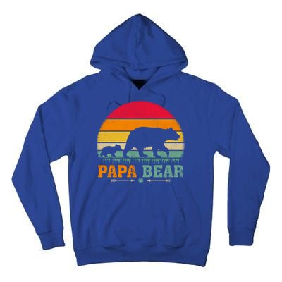 Vintage Retro Bear Animal Lover Papa Bear FatherS Day Gift Tall Hoodie