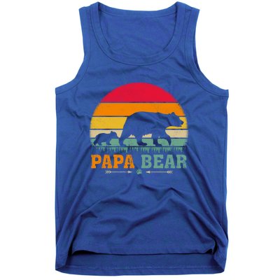 Vintage Retro Bear Animal Lover Papa Bear FatherS Day Gift Tank Top