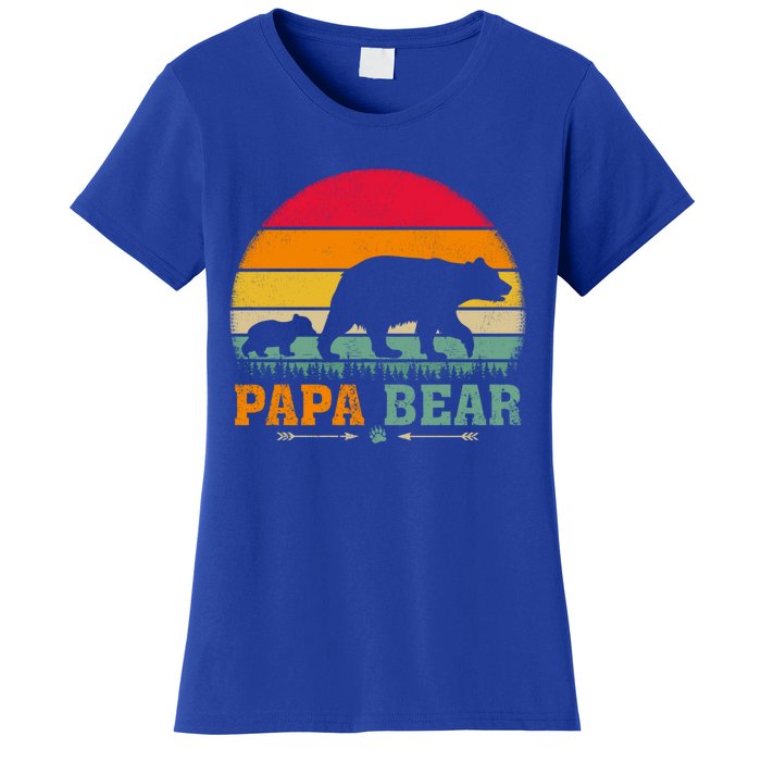 Vintage Retro Bear Animal Lover Papa Bear FatherS Day Gift Women's T-Shirt