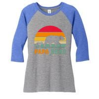 Vintage Retro Bear Animal Lover Papa Bear FatherS Day Gift Women's Tri-Blend 3/4-Sleeve Raglan Shirt