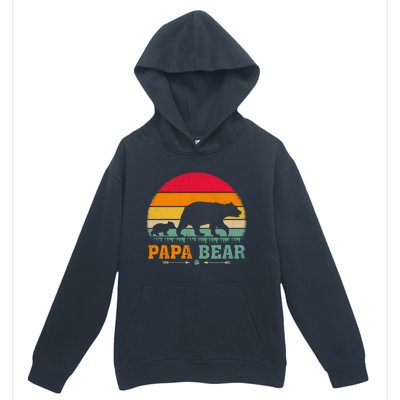 Vintage Retro Bear Animal Lover Papa Bear FatherS Day Gift Urban Pullover Hoodie