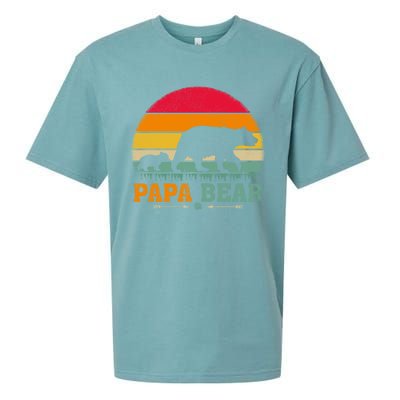 Vintage Retro Bear Animal Lover Papa Bear FatherS Day Gift Sueded Cloud Jersey T-Shirt