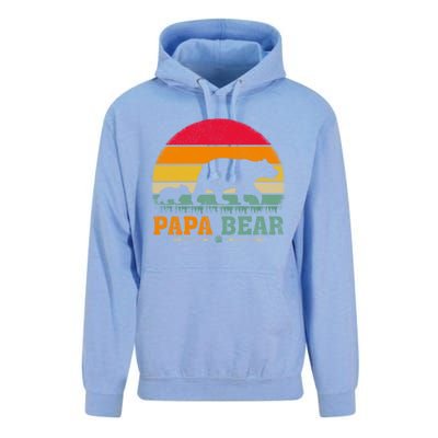 Vintage Retro Bear Animal Lover Papa Bear FatherS Day Gift Unisex Surf Hoodie