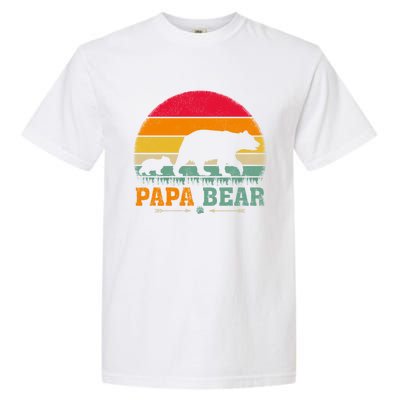 Vintage Retro Bear Animal Lover Papa Bear FatherS Day Gift Garment-Dyed Heavyweight T-Shirt