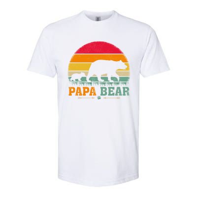 Vintage Retro Bear Animal Lover Papa Bear FatherS Day Gift Softstyle CVC T-Shirt