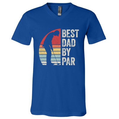 Vintage Retro Best Dad By Par Daddy FatherS Day Funny Gift V-Neck T-Shirt