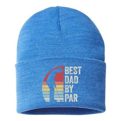 Vintage Retro Best Dad By Par Daddy FatherS Day Funny Gift Sustainable Knit Beanie